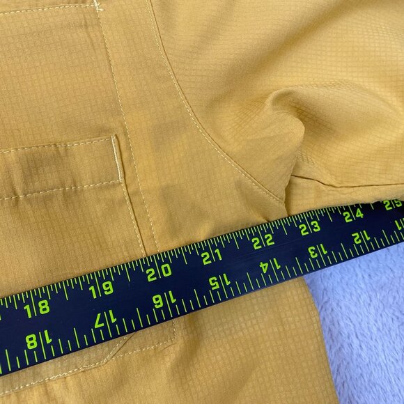 Columbia PFG Mens Fishing Shirt M Omni-Shade Yellow Short-Sleeve Caped and Vente - Picture 4 of 12
